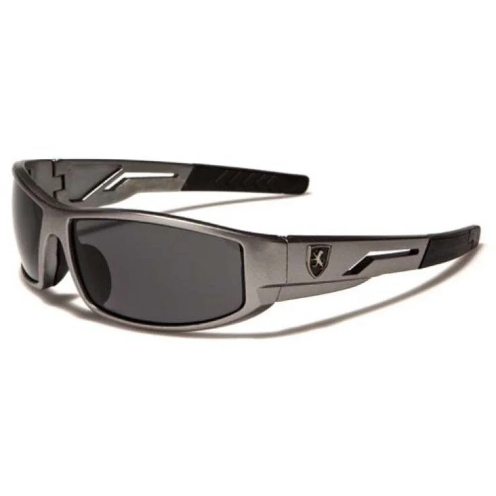 Golf Driving Biker Cycling Mens Stylish Wrap Sport Sunglasses Gray Frame